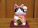 画像1: 河辺花衣　「招き猫・アマビエ　3寸（ピンク）」 (1)