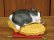 画像1: まる工房　陶猫　「たい焼き猫」ハチワレ (1)