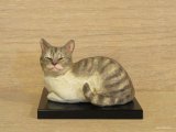 小澤康麿　陶猫　『てびねり猫』サバトラ
