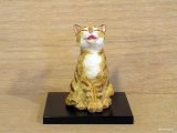 小澤康麿　陶猫　『てびねり猫』キジトラ