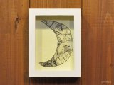 キムラトモミ　額装銅版画　『Crescent moon』