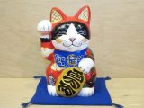 河辺花衣　「十二支招き猫　6寸」赤