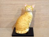 小澤創磨　陶猫　『見返り猫（小）』茶トラ