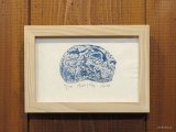 桐山暁　額装銅版画　『Mom's Nap』