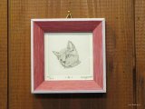 東マユミ　額装銅板画　『こねこ』