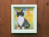 キムラトモミ　水彩画　『ミモザのあるお庭』
