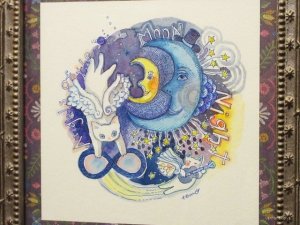 画像2: キムラトモミ　ペン画・水彩　『天使の月夜』