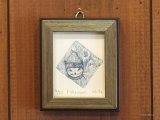 桐山暁　額装銅版画　『Fishernyan』