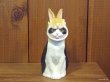 画像1: 小澤創磨　陶猫　『かぶり猫　うさぎ』