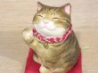 画像2: まる工房　陶猫　「吉兆招き猫」キジトラ