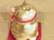 画像2: まる工房　陶猫　「吉兆招き猫」キジトラ