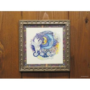 画像: キムラトモミ　ペン画・水彩　『天使の月夜』