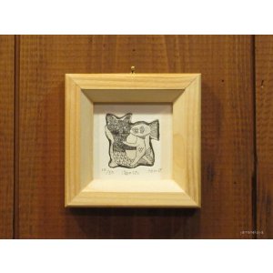 画像: キムラトモミ　額装銅版画　『海のうた』