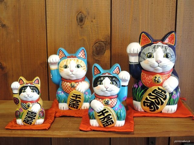 画像: 河辺花衣　「にゃんこの節句　招き猫　5寸」