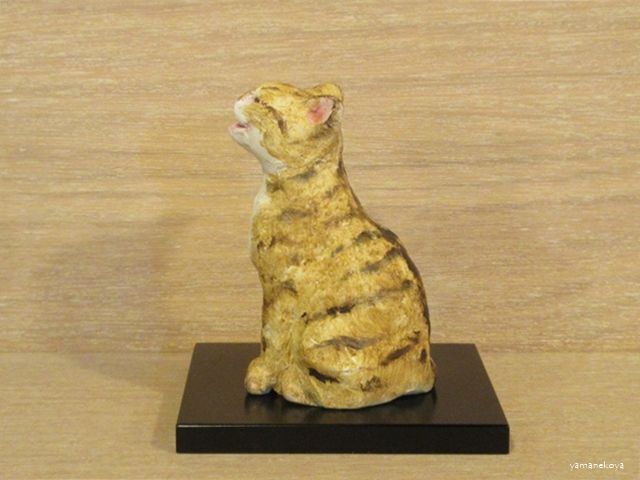 画像4: 小澤康麿　陶猫　『てびねり猫』キジトラ