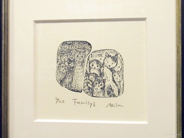 画像2: 桐山暁　額装銅版画　『Family！』