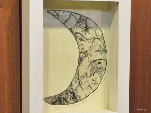 画像2: キムラトモミ　額装銅版画　『Crescent moon』