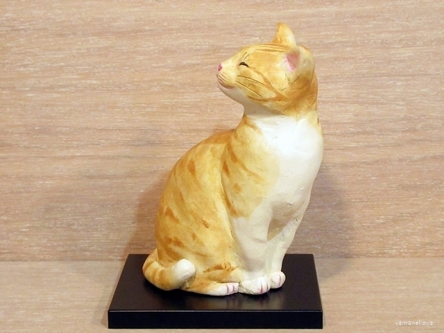 画像4: 小澤創磨　陶猫　『見返り猫（小）』茶トラ